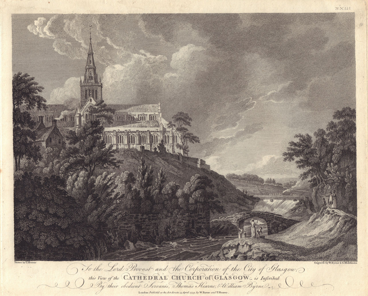 The Cathedral Church of Glasgow, Scotland. GROSE 1779 old antique print